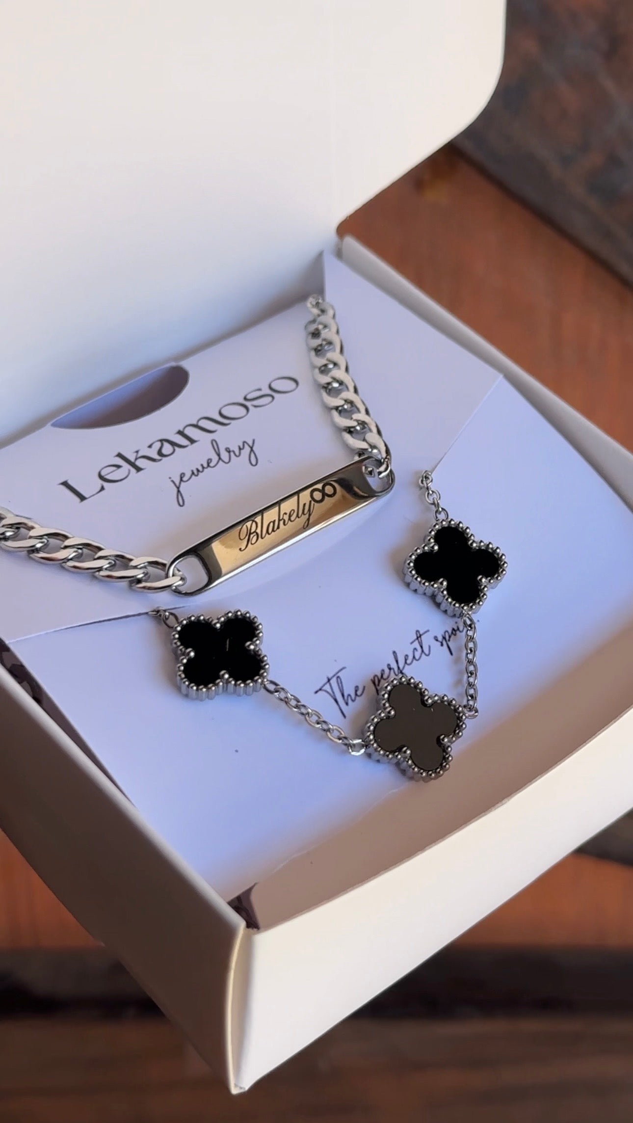 Custom bracelet + clover set