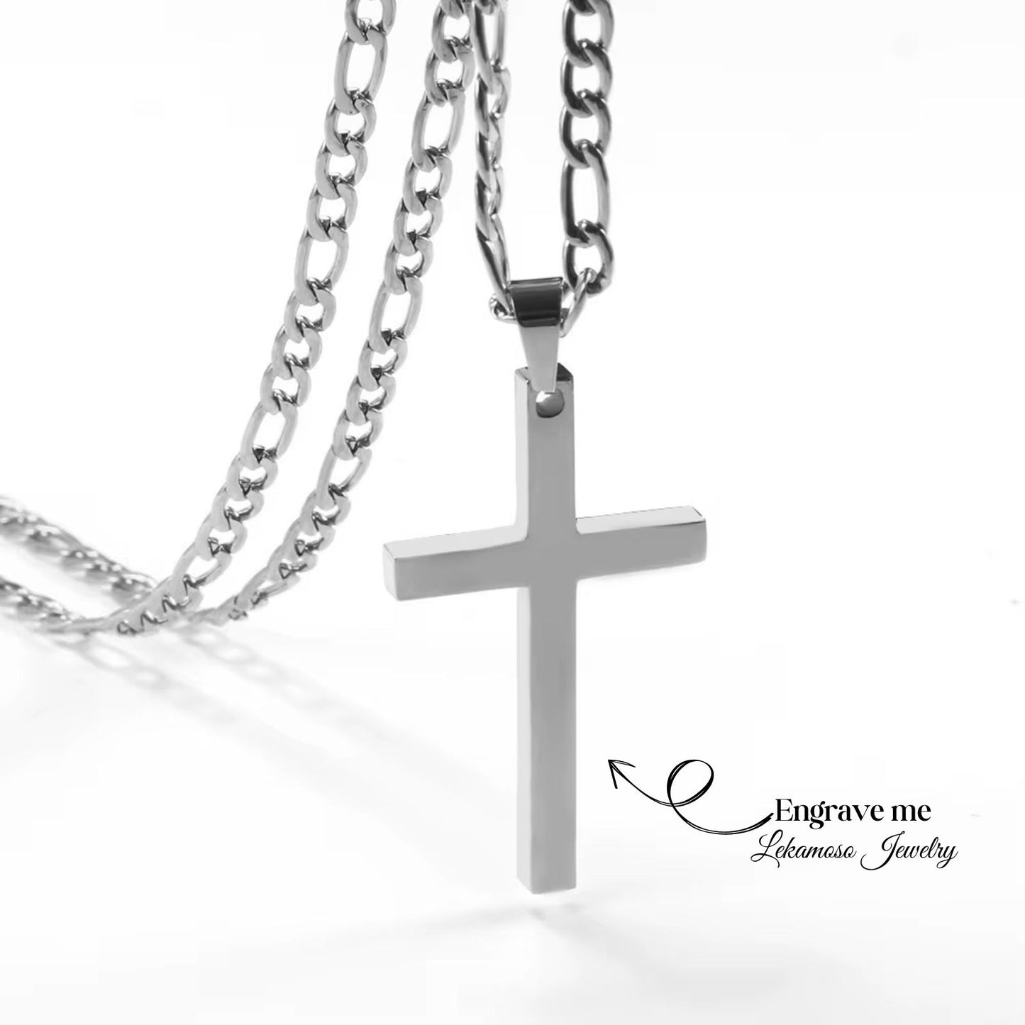 Engraved Cross Necklace