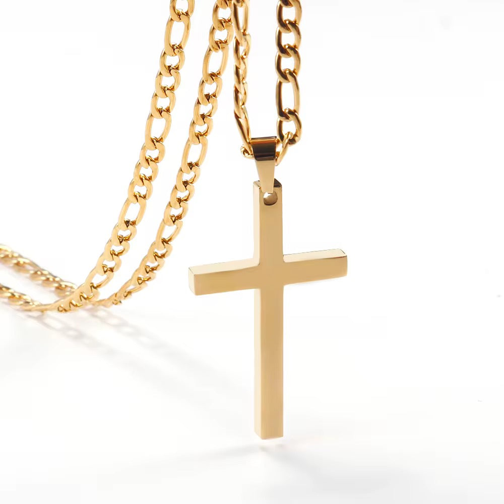 Engraved Cross Necklace
