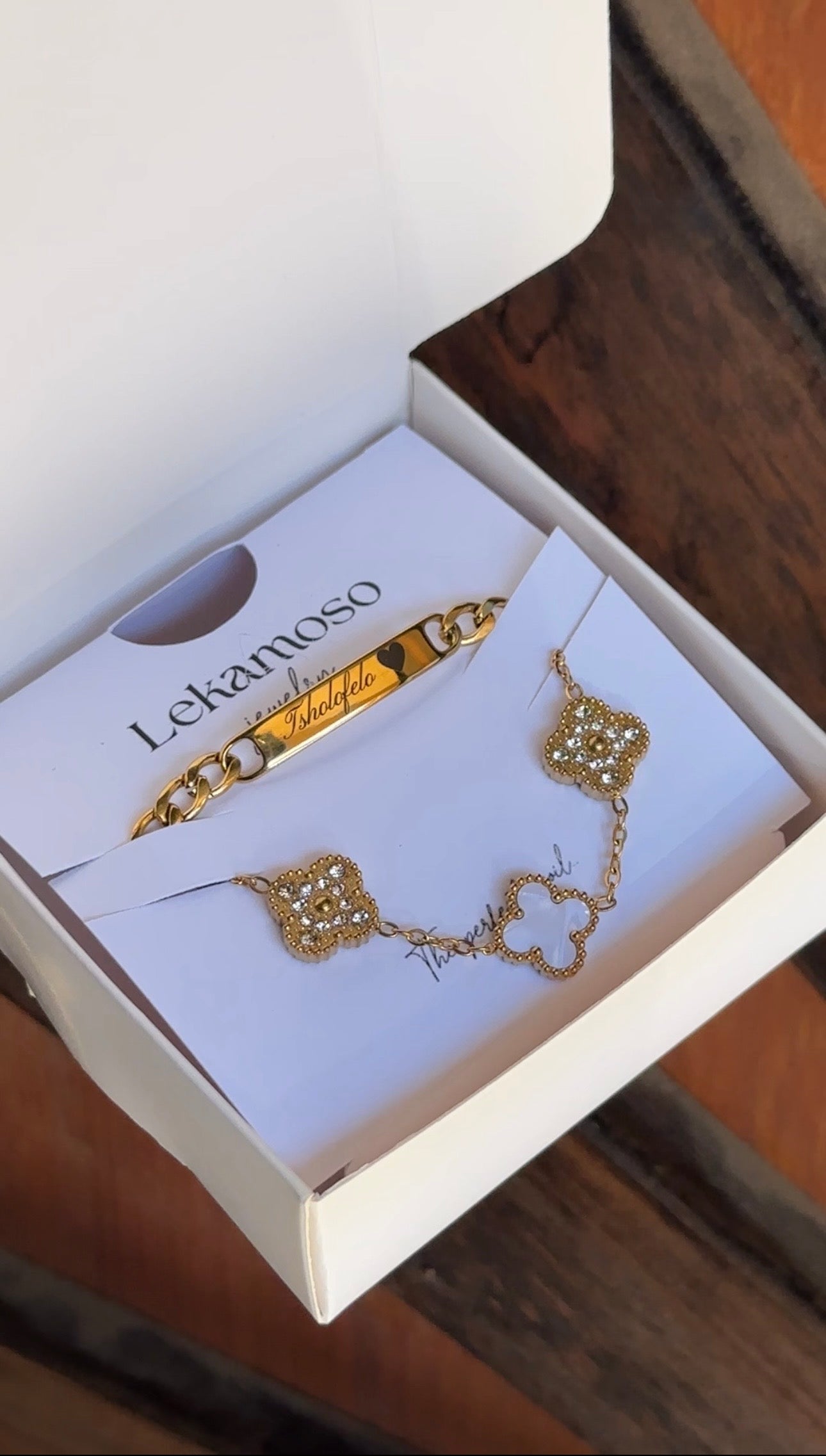 Custom bracelet + clover set